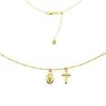 thumbnail image 1 of Collier en Or Jaune 14k avec Vierge Suspendue et Croix, 16 Pouces Réglable, 1 of 1