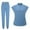Light Blue, variant on Nurse Working Uniforms Womens 2 Piece Jogger Scrub Set Mock Neck Work Shirts Long Pants Nurse Gifts for Work, Gray, S