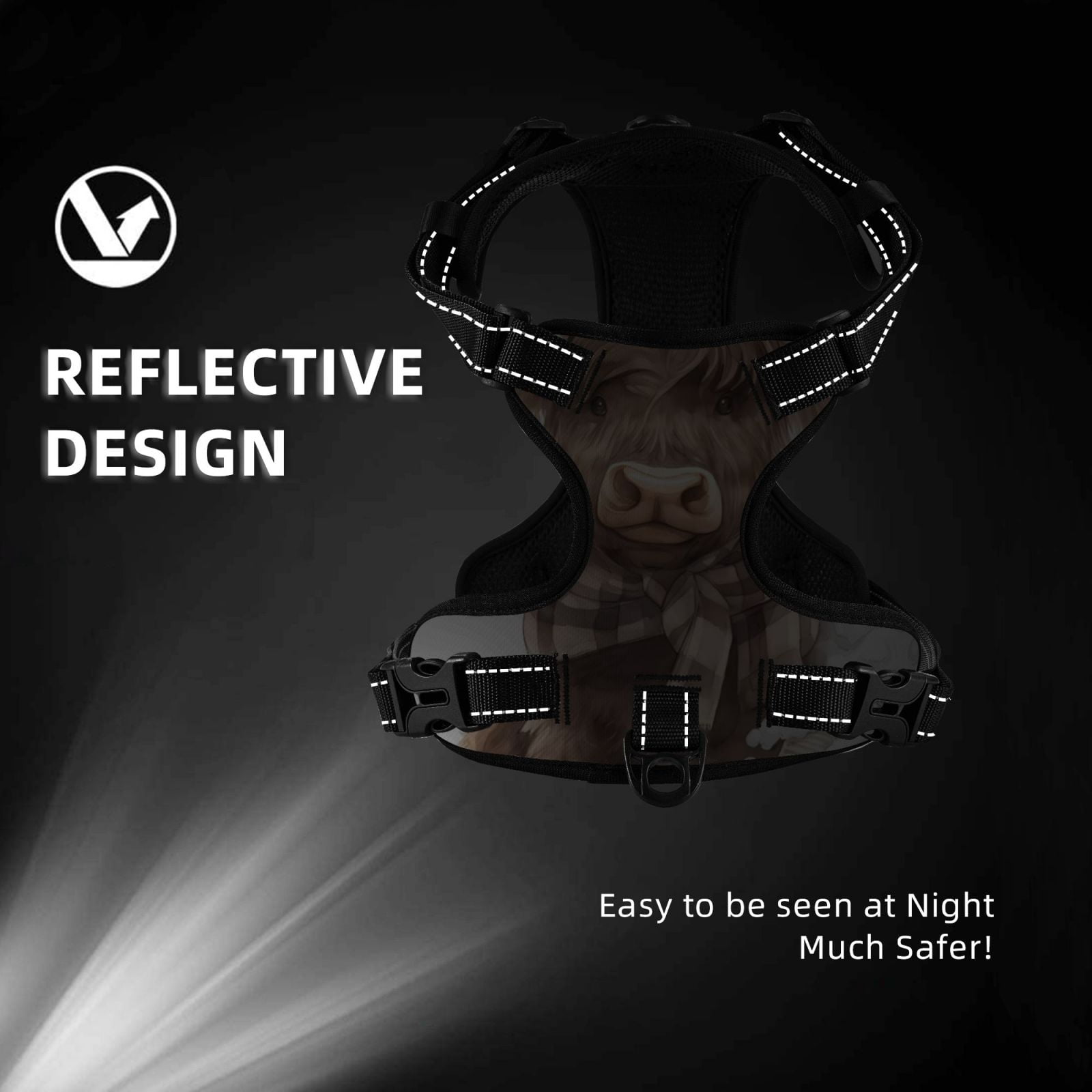 Vsdgher C Dog Harness, No-Pull Pet Harness, Dog Vest, Pet Vest for Small to Large Dogs-Small