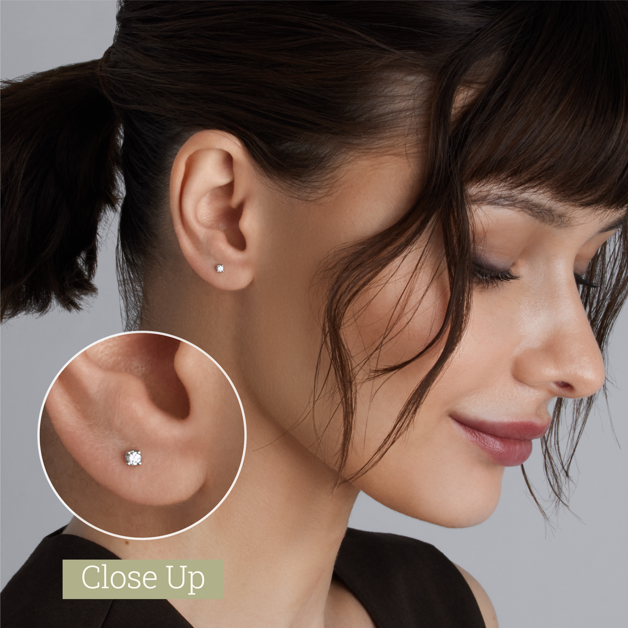 Gilded Lab-Grown Diamond Stud Earrings 925 Sterling photo 6
