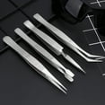 thumbnail image 2 of AOOOWER 4 Pcs/set Precision Stainless Steel Tweezers Set For Beauty Nail Art Handmade Jewelry Making Crafts Picking Tools, 2 of 10
