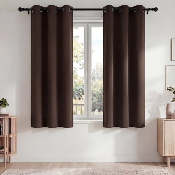 Blackout Blackout Cortinas, Juego de Cortinas de 2 Piezas para Recámara y Sala de Estar 42x63 Pulgadas, Cortinas Térmicas Aislantes Que Oscurecen la Habitación con Ojales, Reducción de Ruido y Bloque
