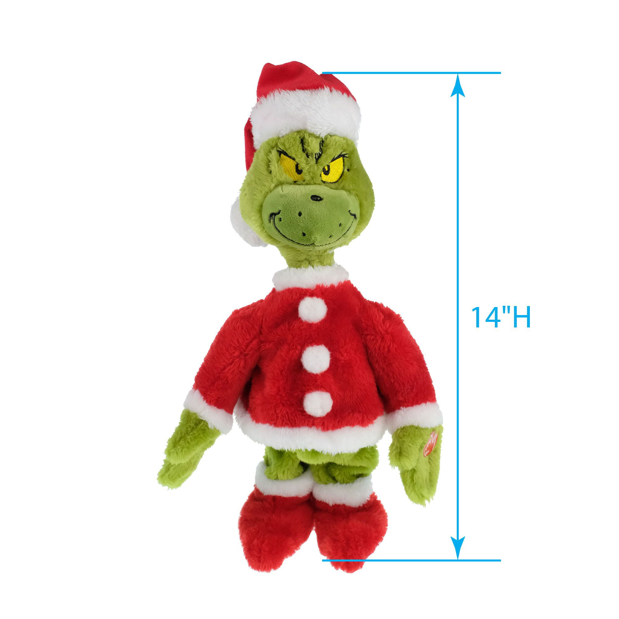 New Dr Seuss How the Grinch Stole Christmas  Santa Hat Plush Toy Gift
