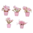 thumbnail image 4 of Dualoai 5 Pieces Artificial Potted Flowers Faux Flower in Pot for Office Living Room Style C, 4 of 9