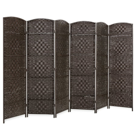 Best Choice Products 70x118in 6-Panel Diamond Weave Wooden Folding Freestanding Room Divider Privacy Screen for Living Room, Bedroom, Apartment w/ Two-Way Hinges, Dark (Best C C Compiler For Windows)