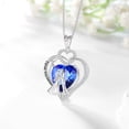 thumbnail image 2 of Juwaliy Couple Necklace for Women 925 Sterling Silver Heart December Birthstone Tanzanite Pendant Love Promise Engagement Jewelry Valentine's Day Gifts for Her Wife Bride, 2 of 10