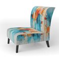 thumbnail image 3 of Designart « composition Symphony I » Collages Abstraits Sarcelle Fauteuil d'Appoint Rembourré - Fauteuil Moderne pour Chambre, 3 of 7