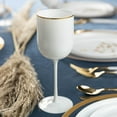 thumbnail image 3 of (20 PACK) EcoQuality Plastic White Wine Glasses with Gold Rim - 12 oz Wine Glass with Stem, Disposable Shatterproof Wine Goblets, Reusable, Elegant Drink Cups Tumbler for Weddings, Party, Receptions, 3 of 5