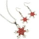 thumbnail image 3 of 1 juego de pendientes de copo de nieve navideño, collar con colgante de copo de nieve navideño, joyería de regalo, 3 of 7