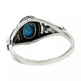 thumbnail image 5 of QQTDFG Men Women Silver Stainless Steel Vintage Blue Stone Ring Band Gift Size 6-10-Blue-9, 5 of 8
