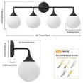 thumbnail image 6 of Bathroom vanity lights black 4 light modern vanity light fixtures, 6 of 6