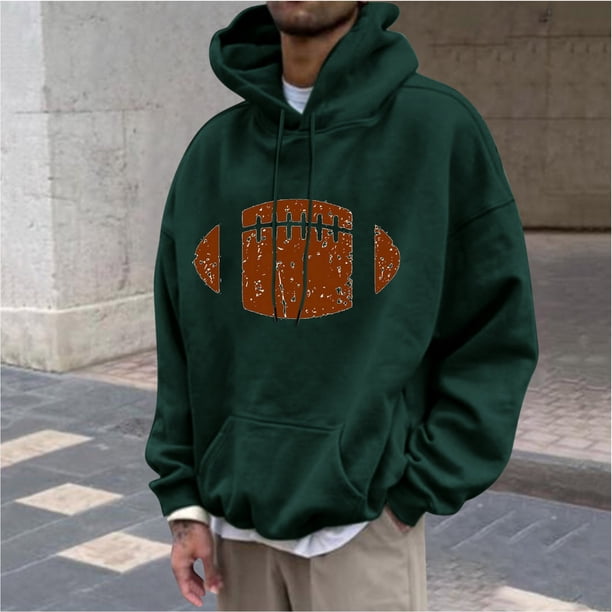 Sudadera con capucha para hombre, estilo casual, con cuello redondo, estampado, manga larga, blusa de poliéster