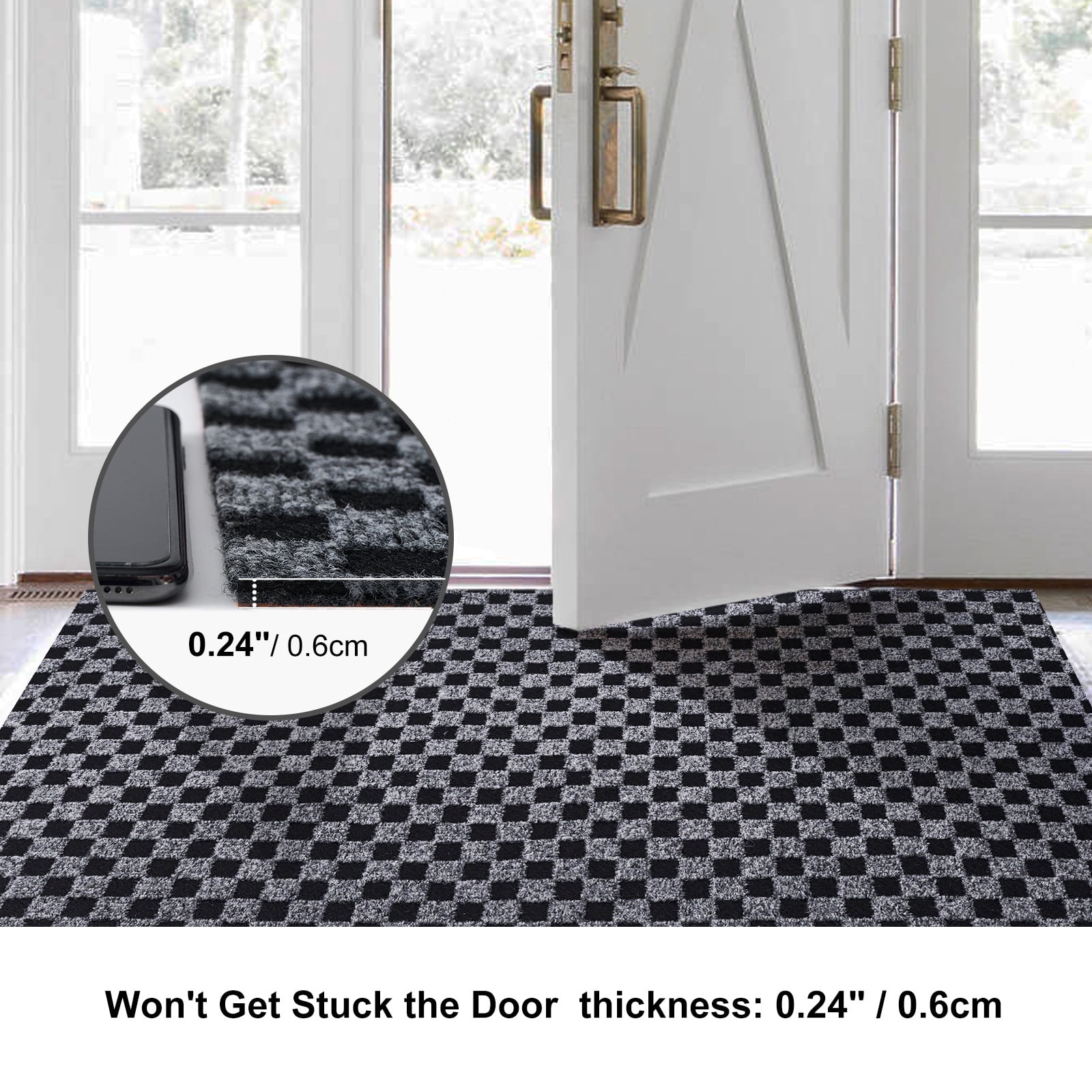 ANTPOP 2' x 20' Runner Rugs with Rubber Backing Outdoor Indoor Utility Non Slip Carpet for Hallway Custom Size Area Mat for Entryway Balcony Patio Kitchen Garage Stair Laundry