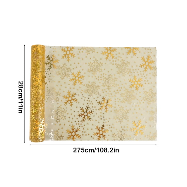 Decoraciones navideñas, bandera de mesa con lámina de oro caliente, tela de nailon, bandera de mesa, decoración para fiestas, bandera de mesa con copos de nieve navideños, bandera de mesa para reunion