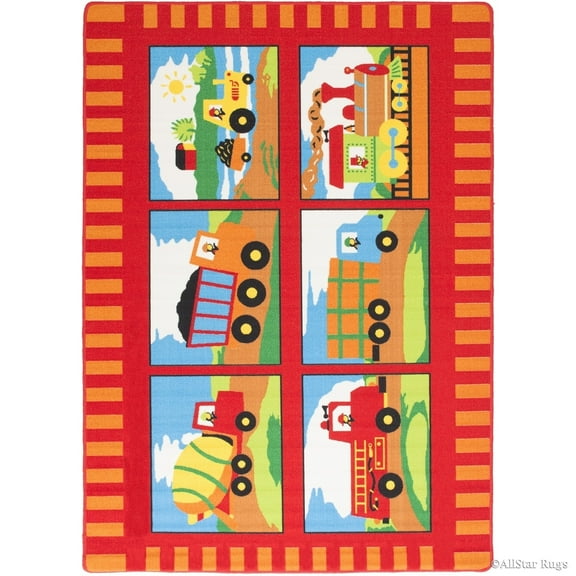 Allstar Rugs Allstar Kids Princess Bright Colorful Vibrant and Colors Rug Red 6' 10" x 4' 11" 5' x 8' Kids & Tween