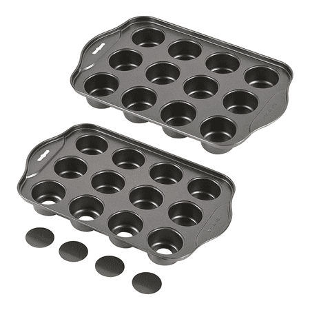 

2 Pack Mini Muffin Cheesecake Pan with Removable Bottom 12 Cavity Nonstick Cupcake Pan