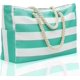 thumbnail image 1 of Bolsas de playa, bolsas de playa grandes para mujer: bolsa de playa de lona impermeable y resistente a la arena con cremallera, 1 of 4