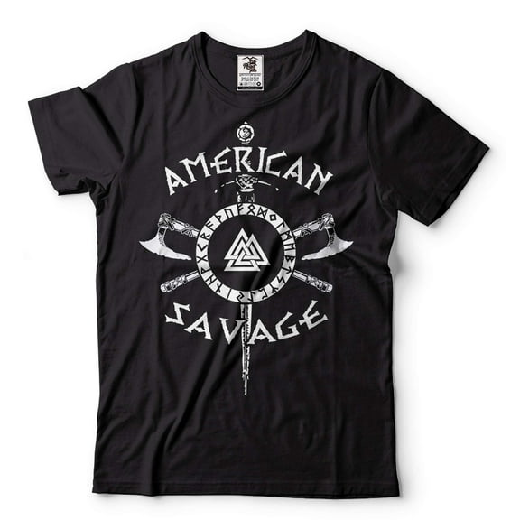 American Savage Shirt American Viking Shirt Viking Gift Viking Warrior Norway Norse Mythology Tee