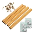 thumbnail image 4 of 4 patas de madera para muebles con tornillos de montaje de repuesto de fácil instalación. 50 centímetros, 4 of 9