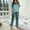 05-Style, variant on Womens Satin Silky Pajama Set Short Sleeve Shirt with Long Pajama Pant Set Soft PJ Loungewear