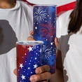 thumbnail image 3 of Patriotic Tumbler 20oz American Flag Tumbler Travel Coffee Mug Skinny Tumblers with Lid and Straw Stainless Steel Insulated Cups 4th of July Gifts for Women and Men, 3 of 6