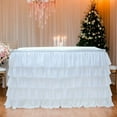 thumbnail image 3 of Table Skirt Tutu Ruffled Tablecloth Five Layer Lotus Leaf Edge Chiffon Table Skirt Suitable For, 3 of 8