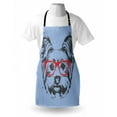 thumbnail image 3 of Yorkie Apron Yorkshire Terrier Portrait Red Nerd Glasses Tainted Backdrop Animal, Unisex Kitchen Bib Apron with Adjustable Neck for Cooking Baking Gardening, Pale Blue Grey Vermilion, by Ambesonne, 3 of 3