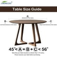 thumbnail image 3 of Round Vinyl Fitted Tablecloth with Flannel Backing Elastic Edge Plastic Table Cover - Cream Wood - Waterproof Table Cloth Stain-Resistant Wipeable for 45"-52" Round Table, 3 of 6
