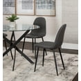 thumbnail image 3 of Leda Faux Leather Charcoal Gray Dining Chairs Black Legs Set of 2, 3 of 5