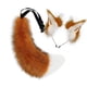thumbnail image 5 of Conjunto de diadema con orejas y cola de animal para Halloween, fiestas de disfraces y carnaval. Rojo Marrón Blanco, 5 of 9