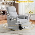 thumbnail image 3 of Homall 360° Power Swivel Recliner High Back Adult Rocker Recliner Chair with 2 Pillows for Nursing Expectant Mothers,Loop Yarn Gray, 3 of 8