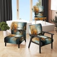 thumbnail image 1 of Designart "Blue Orange Bold Energy I" Chaise d'Appoint Abstraite Collages Turquoise - Fauteuil Moderne pour Salon, 1 of 7