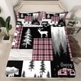 thumbnail image 2 of Homewish Happy Camping Full Size Sheets,Safari Deer Bear Bed Sheets,Country Farmhouse Lodge Sheet Sets For Men Women,Ultra Soft Home Decor,4pcs, 2 of 7