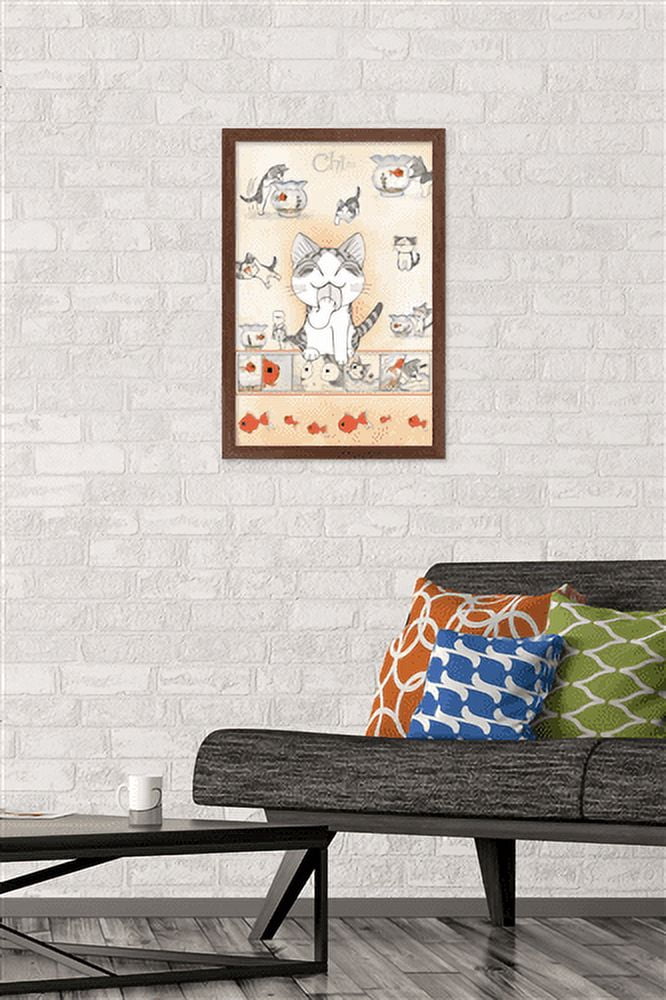 Chi Cat Wall Poster, 14.725" x 22.375", Framed