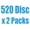 520 Disc - 2 Packs, variant on 400/520 Discs Portable Zipper CD DVD Case Card Holder Storage Carrying Bag Organizer Wallet Closure VCD Sleeves Wallets for Home Car Travel Office Black