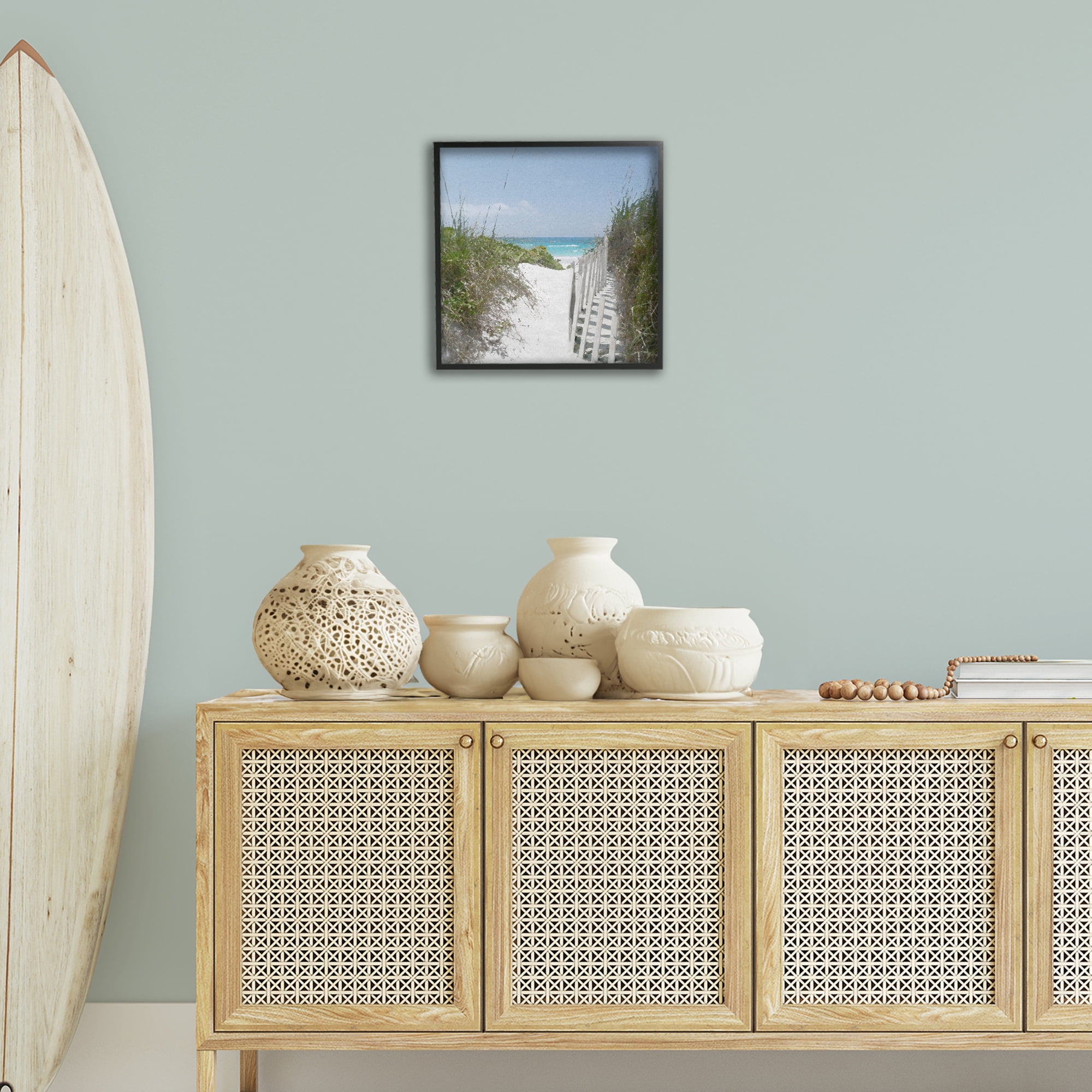 Stupell Industries To The Sea Landscape Coastal Photography Black Framed Art Print Wall Art, 17 x 17
