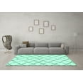 thumbnail image 3 of Ahgly Company Machine Washable Indoor Rectangle Solid Turquoise Blue Modern Area Rugs, 2' x 4', 3 of 4