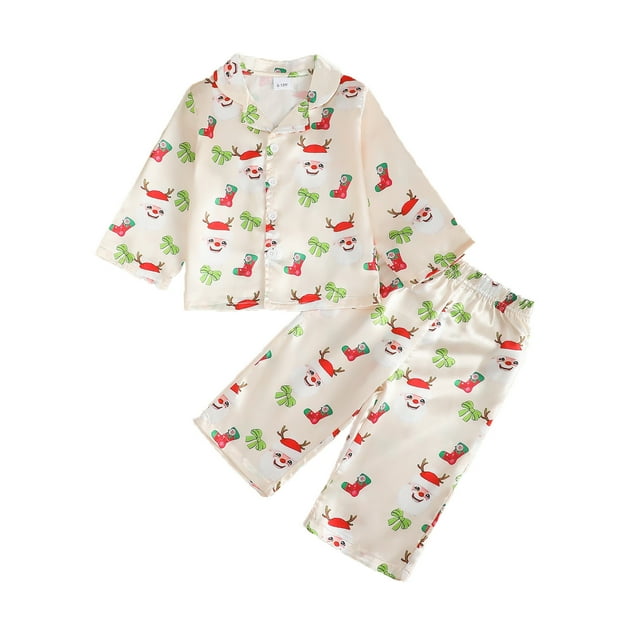 Boys Outfits & Set Cozy Two Piece Holiday Pajama featuring Festive Print for Family Matching Sleepwear
