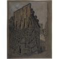 thumbnail image 2 of Ferdinand Boberg 15x18 Gold Ornate Wood Frame and Double Matted Museum Art Print Titled - The Rue D'Alexandrie and Rue Sainte-Foy (1926), 2 of 4