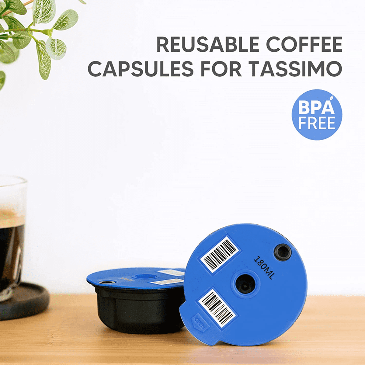  Tassimo Reusable Coffee Discs Refillable PP Coffee Capsule Pods  With Silicone Lid, BENFUCHEN Reusable Tassimo t Disc for Bosch Machine Tas  Brewer With Sample Paper Filters, Unique Yellow, 60ML+180ML: Home 