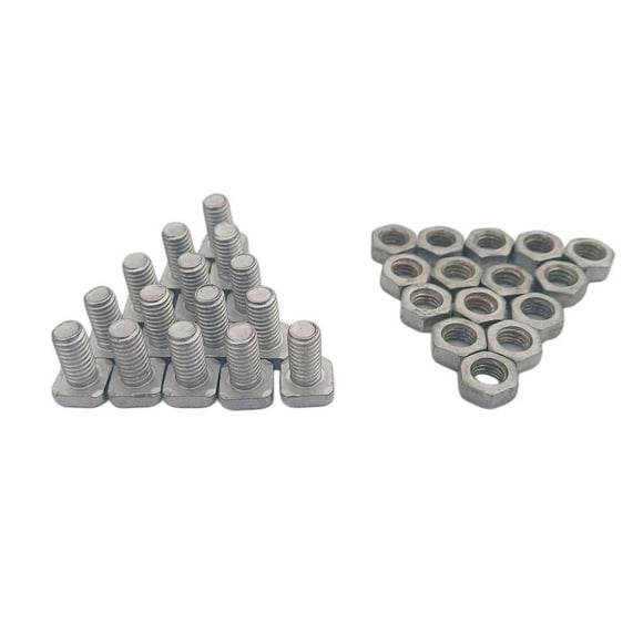 15x Aluminum Nuts and Bolts Replacement Greenhouse Square Head Nuts and Bolts