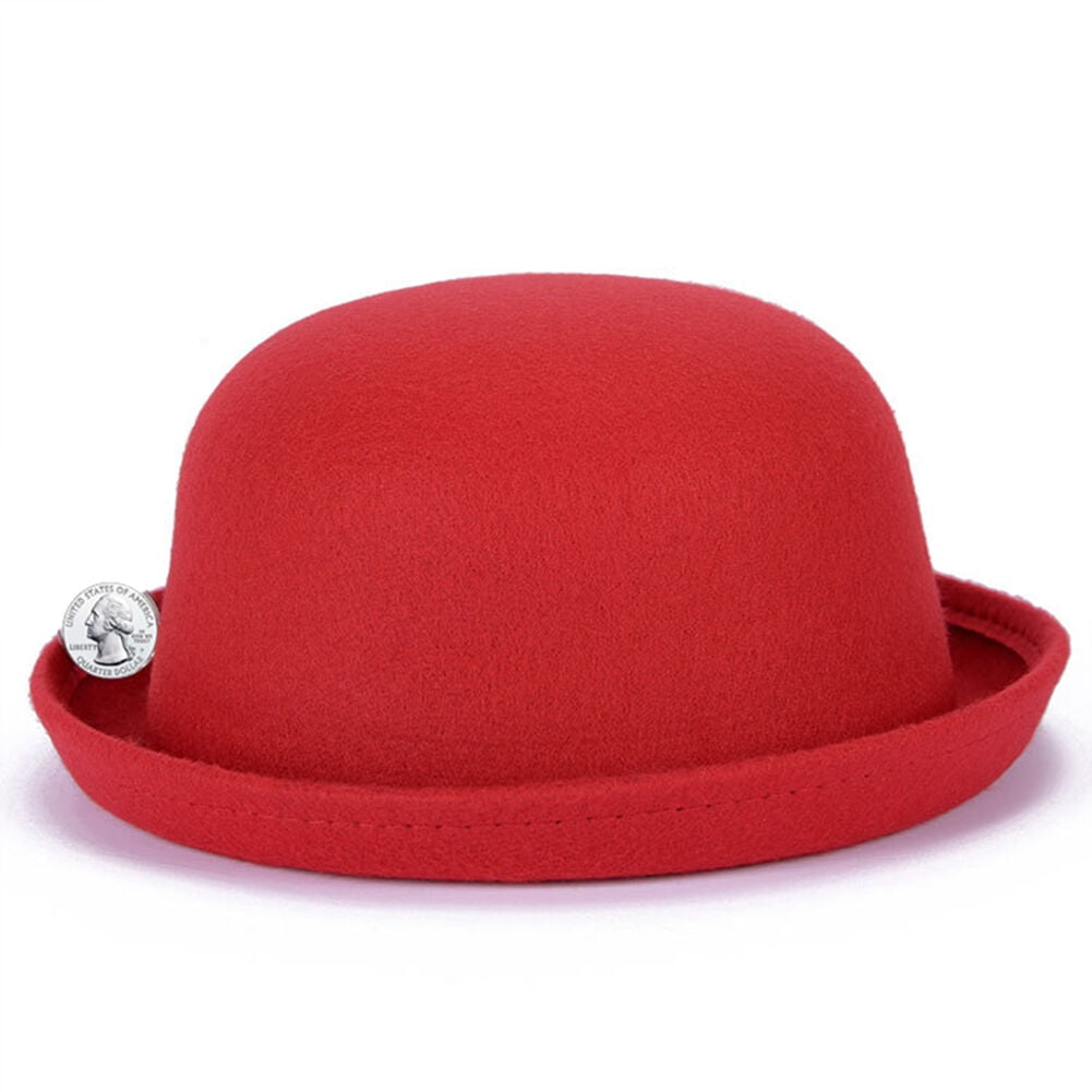 Adults/Kids  Hat Fedora Hats Roll-up Brim Derby Bucket Cloche Hat Unisex 