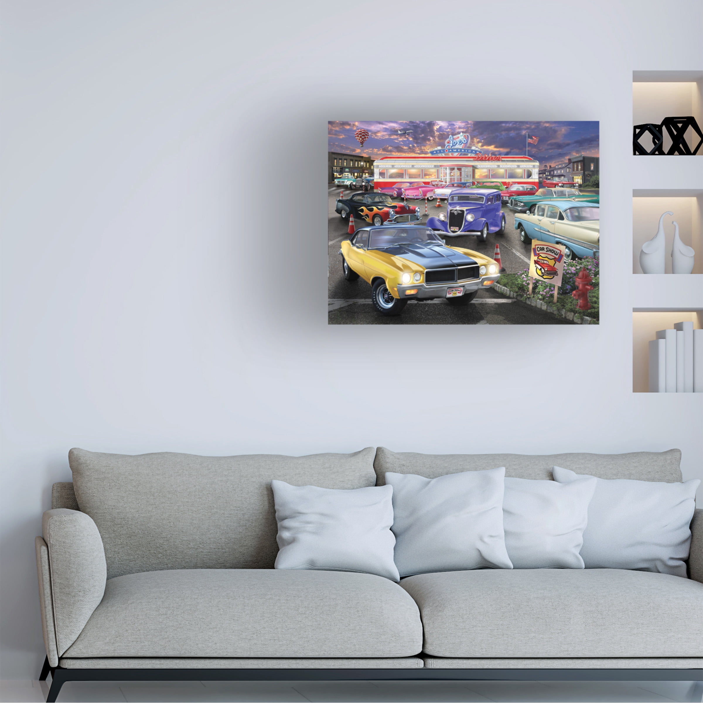 Bigelow Illustrations 'Diner Car Show' Canvas Art
