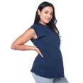 thumbnail image 1 of Playera Maternidad Algodón Cómoda Ropa Embarazo Playera Mujer Básica Sin Mangas Color Azul Marino, 1 of 4