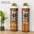 thumbnail image 5 of ZXNYH 8 Tier Shoe Rack for Entryway Metal Shoe Racks Storage, Free Standing Shoes Rack Narrow Slim Vertical Shoe Rack Shelf Organizer with Wooden Top for Entry, Entrance, Hallway, Rustic Brown, 5 of 8