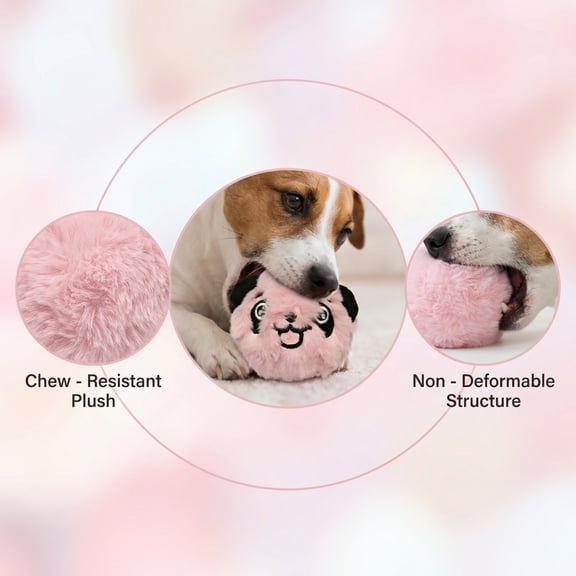 Plush Bouncing Pet Toys Pink, Interactive Dog Toys, Dog Squeaky Ball, Stuffed Dog Plush, 2.5X2.5 Inch Soft Bouncy Rolling Toys for Small to Medium Dogs, Durable Playtime Companion