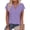 Purple, variant on YHAJDS Women's Basic T Shirts Solid Color V Neck Short Sleeve Slim Cotton Top Summer Light