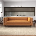 thumbnail image 2 of Dolomite Mid Century Modern Living Room Genuine Leather Sofa in  Cognac Tan, 2 of 7