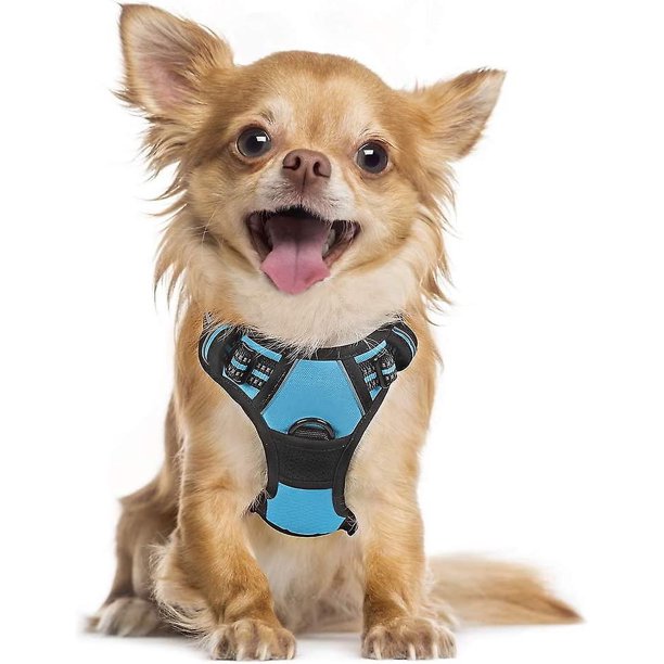 Arnés para perros Arnés para perros, arnés antitirones para mascotas con 2 clips para correa, chaleco acolchado suave ajustable para perros, chaleco reflectante Oxford para mascotas al aire libre