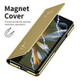 thumbnail image 2 of Dteck Flip Mirror Case for Samsung Galaxy Z Fold 6, Luxury Leather Case Shockproof Kickstand Cover for Galaxy Z Fold 6 5G,Gold, 2 of 7